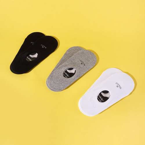 Anti-bacterial custom pima cotton nylon elastane solid color silicone non slip no show invisible socks men women