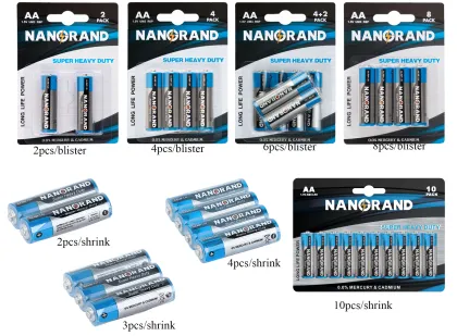 Nanguang R6P AA UM-3 1.5V Zinc Carbon Dry Cell Battery for Flashlight