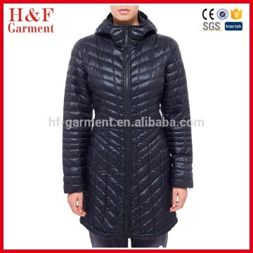 Soft black ladies quilted feather down jacket women coats clothing