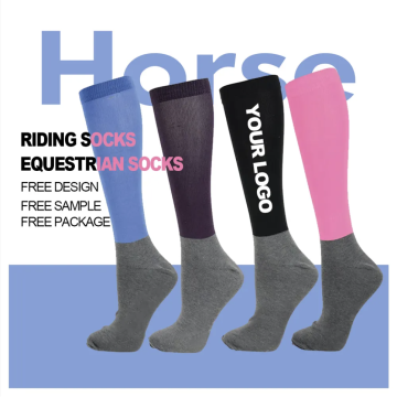 Customized Knee-High Cushioned Horse Riding Socks with 3D Sublimation Printing