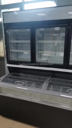 Commercial Vertical Refrigeration Double-Temperature Beverage Freezer Cabinet