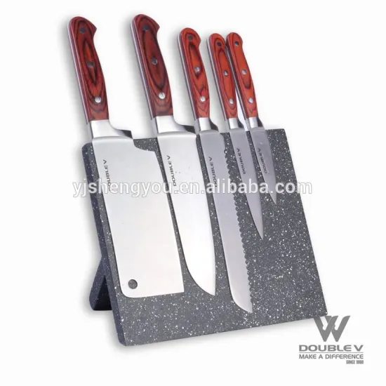 5pcs new knife set with magnetic wooden stand