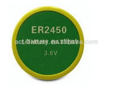 3.6V 500mAh Button ER2450 Lithium Primary Battery
