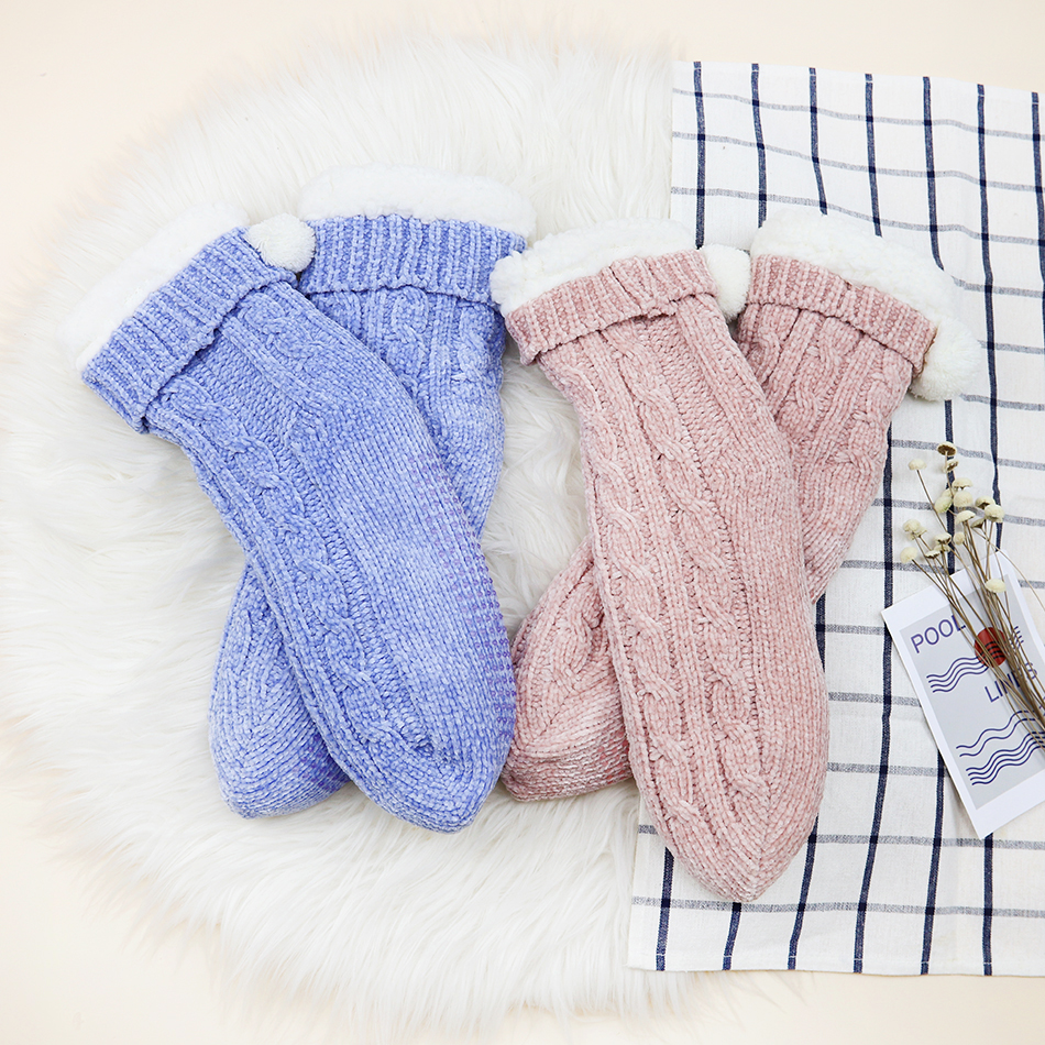 Chenille chunky cozy socks