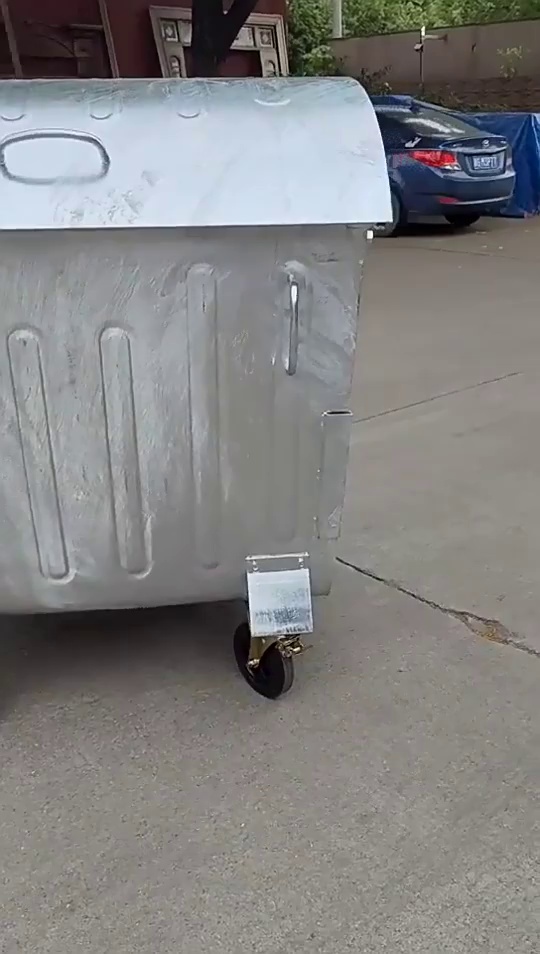 Customized Metal Trash Can 1100L 660L Cold Galvanized Outdoor Bin