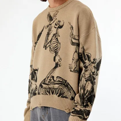 Factory Direct Custom Embroidered Thick Knit Men's Sweater