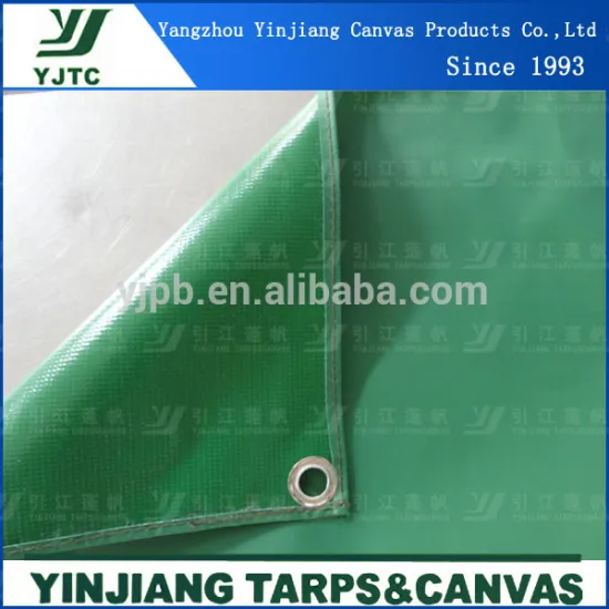 650gsm soft pvc coated fabric green tarpaulin for trailer cover