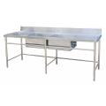 double sink worktable with undershelves