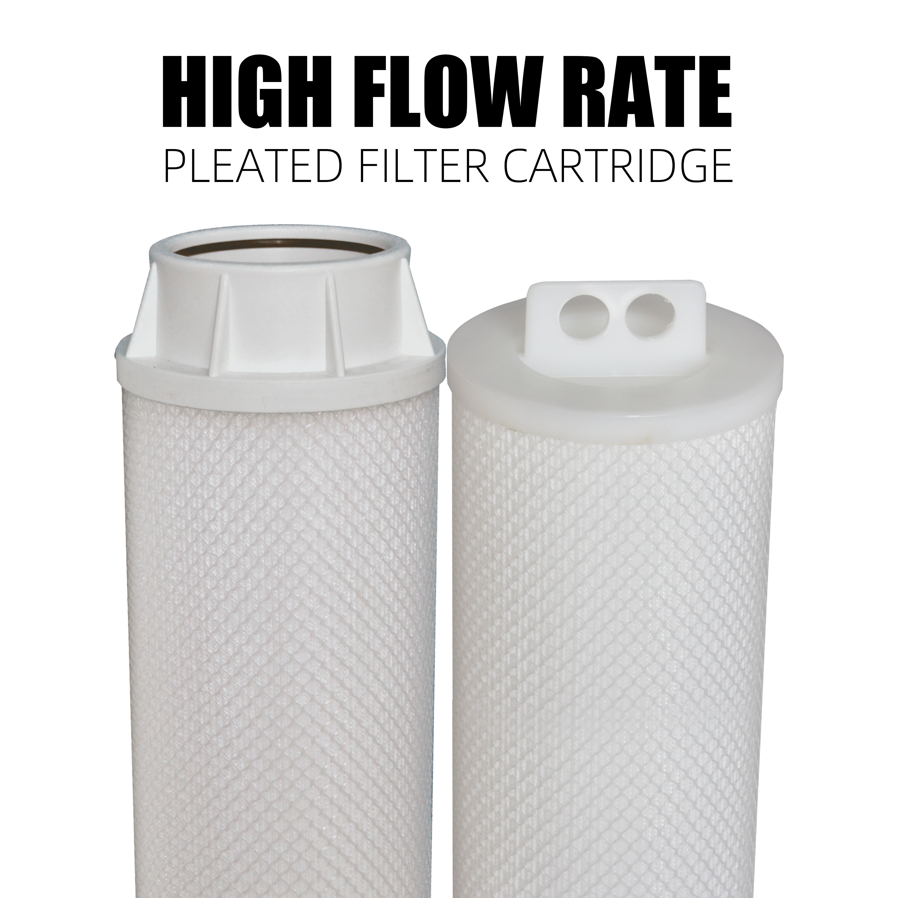 double high flow rate pleated filter cartridge