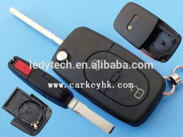 (Ledy) Sales Promotion 2+1 buttons remote key cases cover blank flip remote key fob control with 2032 battery