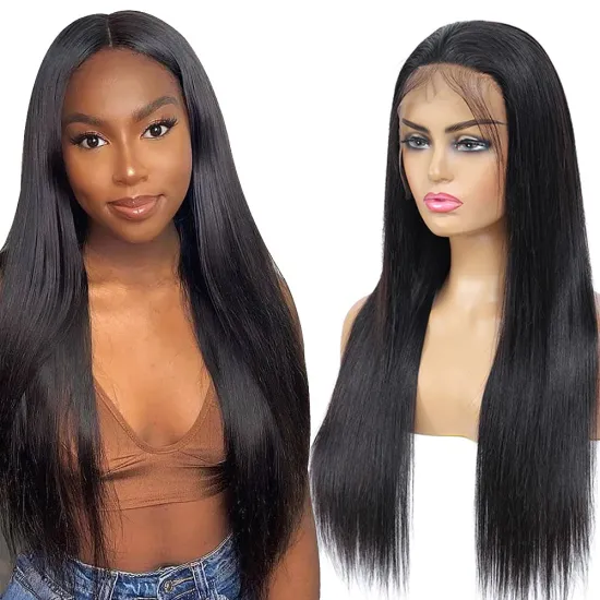 100% HUMAN HAIR 30 Inch Straight 4x4 13x4 Transparent Lace Highlight Human Hair Wigs 12a Virgin human Hair HD Full lace Wig