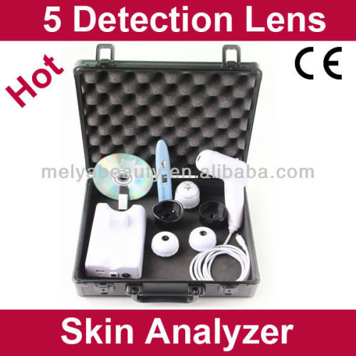 HOT!! 5 Detection Lens Skin Analyzer / Skin Test machine