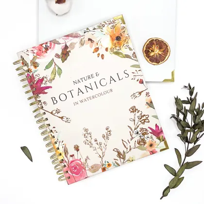 Personalized Watercolor Workbook with Botanicals and Perforated Pages