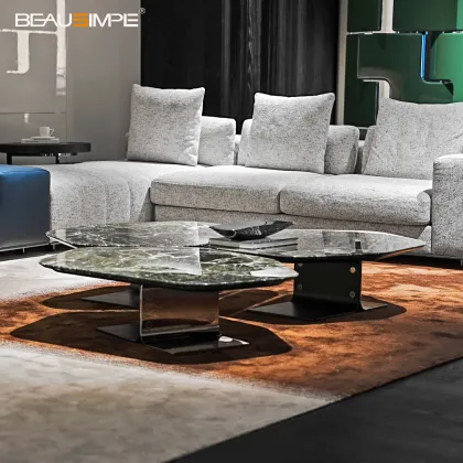 Modern Coffee Table in Monet Green Marble
