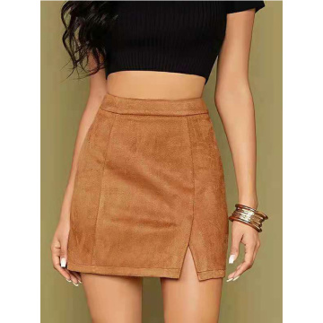 Women's Faux Suede High Waist Skirt