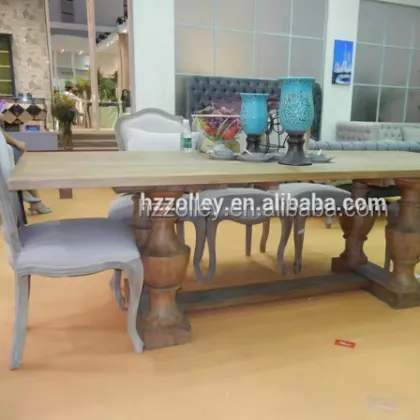 Classic French Style Solid Wood Rectangle Dining Table