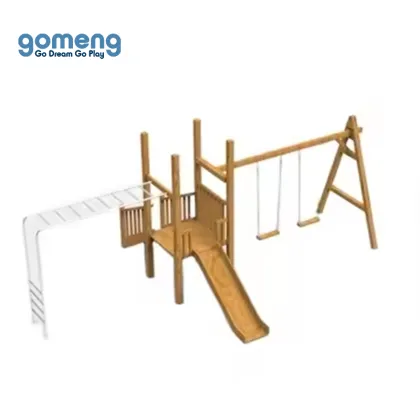 Children's Outdoor Wooden Playground Equipment and Toddler Playgrounds with Swings