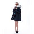 Fashion Winter Blue Fur Coat