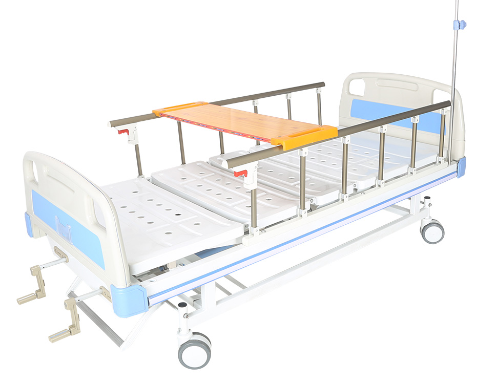 Manual hospital bed with 2 cranks hospital equipment