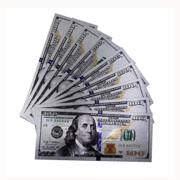 Wysokiej jakości, stylowy design 100 USD Srebrny banknot folia