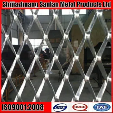 black steel expanded metal mesh/ decorative flattened expanded metal mesh