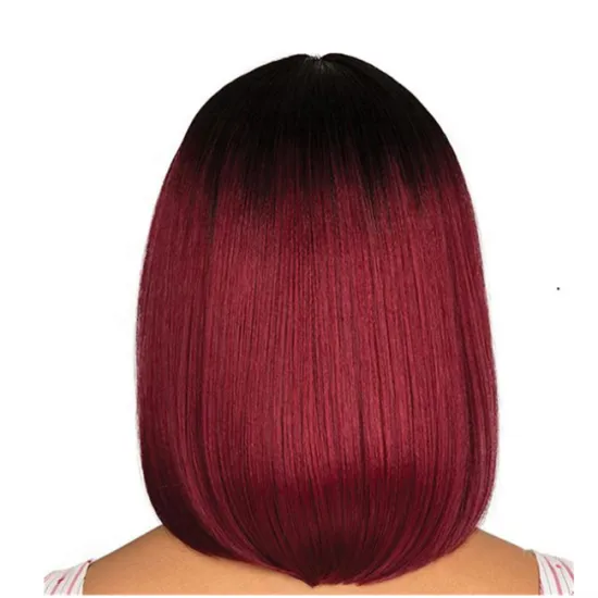bob head wig American ladies black short straight hair bob head chemical fiber wig ombre colored hair human hair wig
