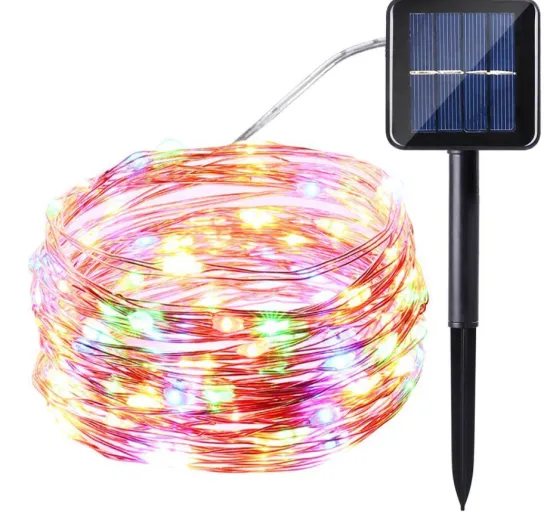 Christmas Party Lighting: 10m 100Leds Solar Outdoor String Light - Waterproof LED Copper Wire Festoon Lights
