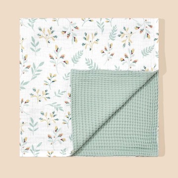 Amazon hot selling baby gauze muslin waffle blanket
