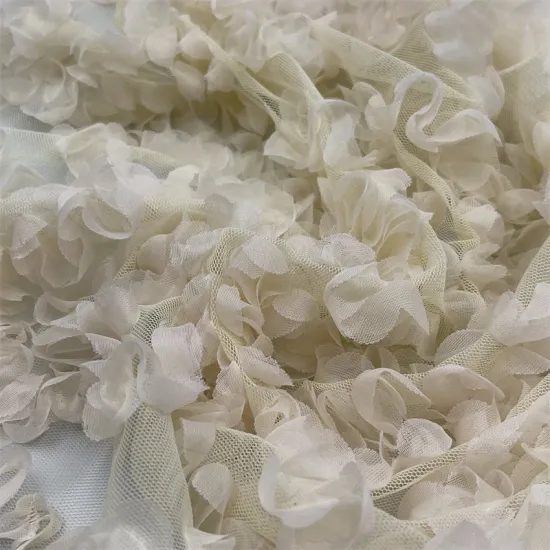 Lace Mesh Small Rose Embroidery Fabric