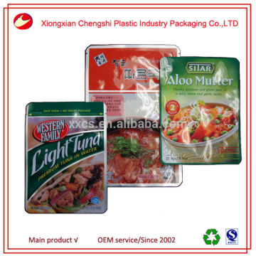 Clear printed bpa free vacuum retort pouch for food