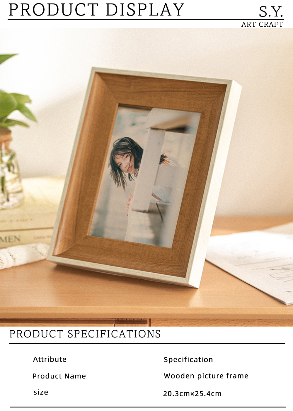 Dual Tone Walnut Tabletop Picture Frame X