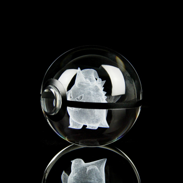 Diseño de moda Pokemon Go Ball: Bola de láser de cristal 3D al por mayor con luz LED para regalos de Navidad y año nuevo