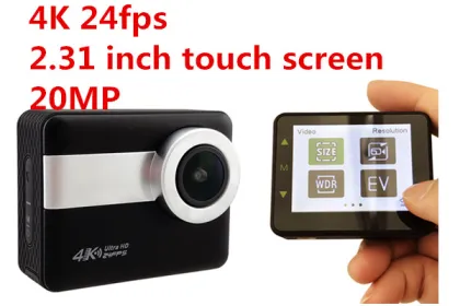 The 2017 New design touch screen 4K action camera IMX 117 Stabilization Audio controller NOVATEK 96660 yi action cam 4k