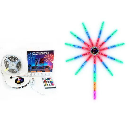 Music-Syncing Color Changing 5050 Firework LED Strip Lights with USB 5V Power Supply