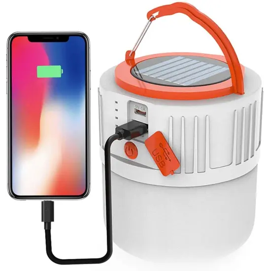 Portable Solar Emergency Light: Rechargeable LED Bulb with Dimmable Function and Waterproof Design