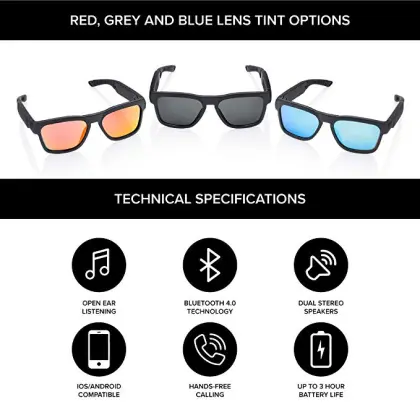 Smart Audio Sunglasses with Polarized Lenses