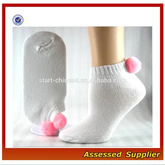 2015 New Design Women Cotton Athletic Pom Pom Socks/ Running Pom Pom Socks/ Low Cut Pom Pom Socks MLL006