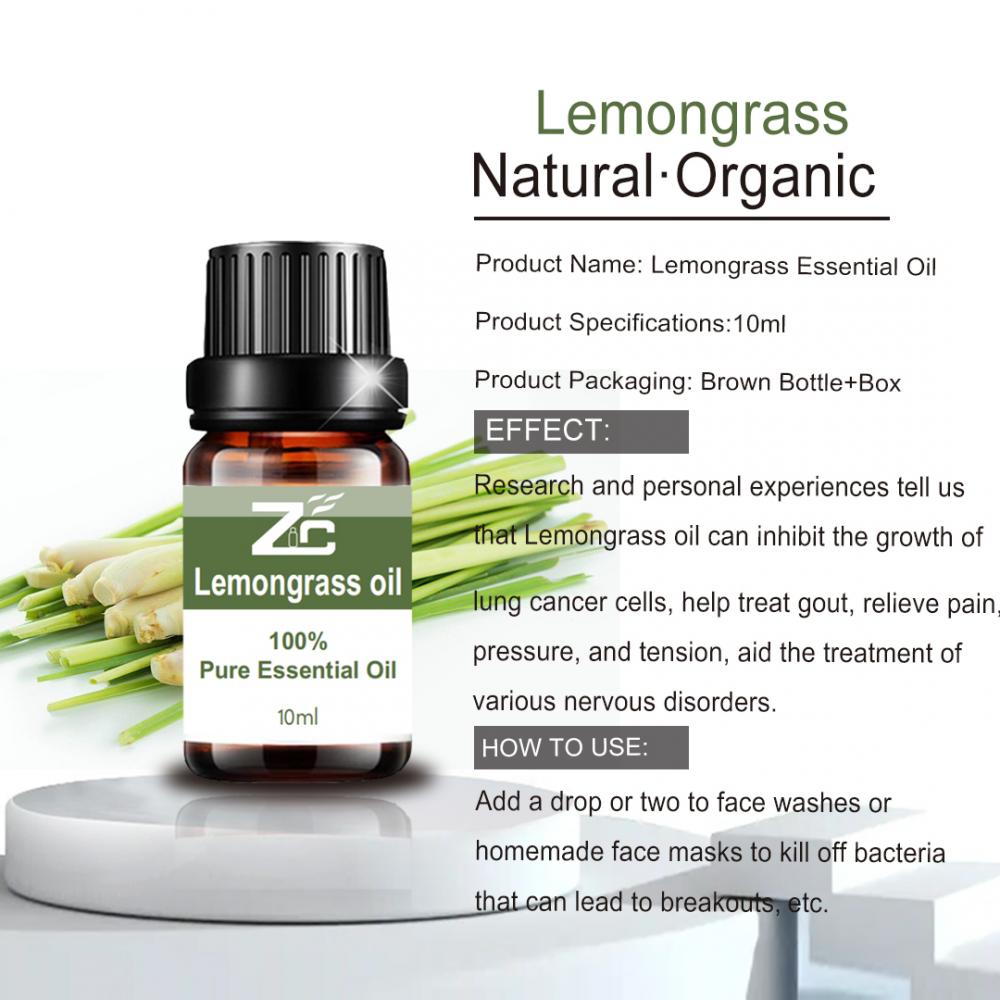 100% Pure Natural Therapeutic Grade Lemongrass Oil