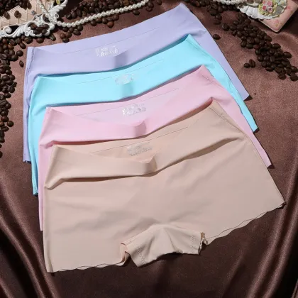 Summer Women's Ultra-thin Ice Silk Plus Size High Elastic Boxer Shorts