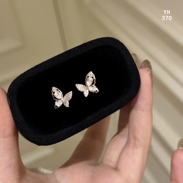 Subang Stud Perak Sterling Crystal Butterfly Cantik