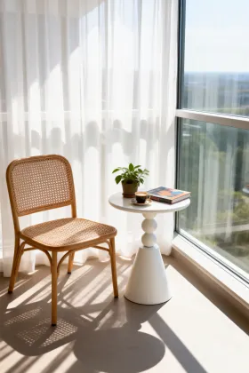 Modern Minimalist White Round Coffee Table