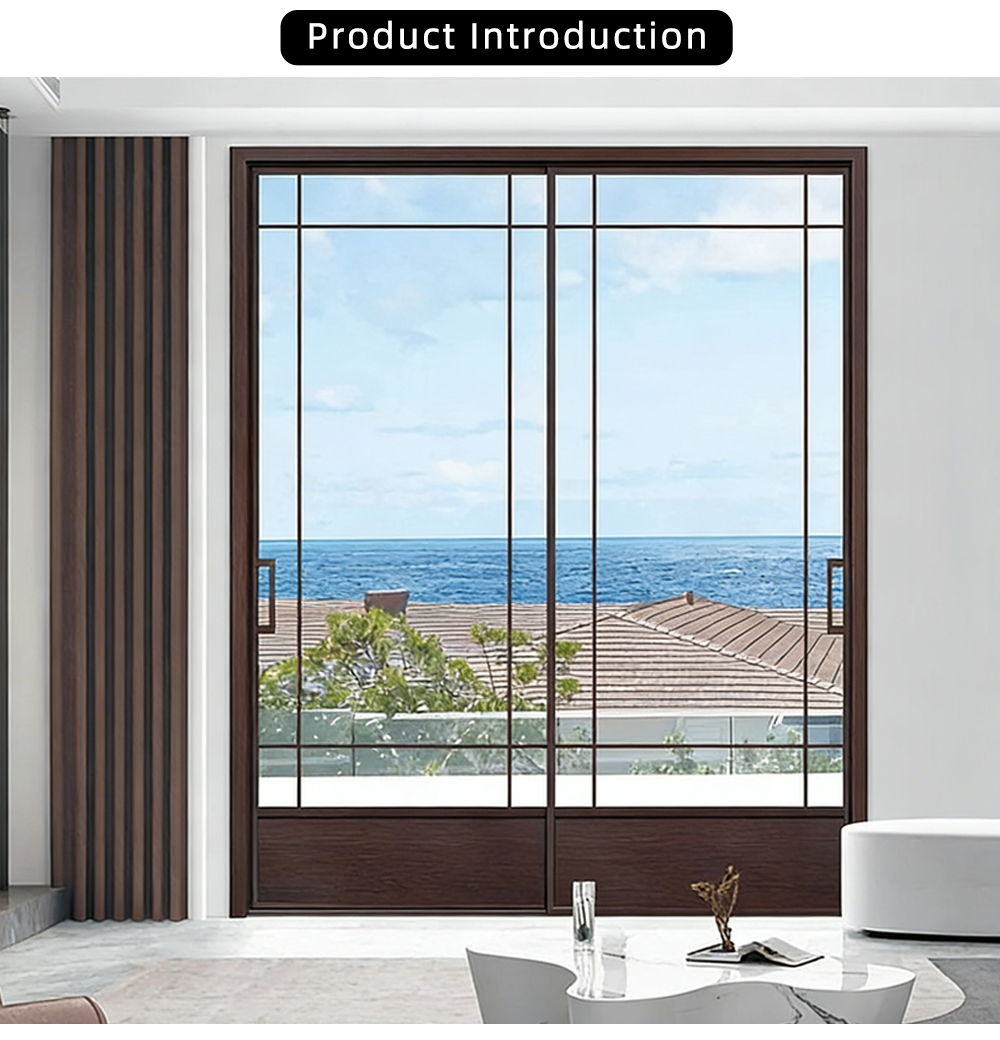 Interior Double Panel Grid Pattern Sliding Door X YJP008