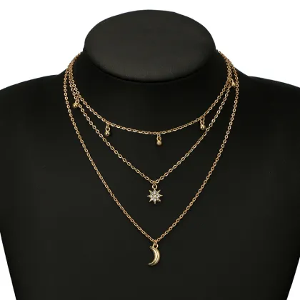 Fashion Women Necklace Moon Charms Necklace for Ladies