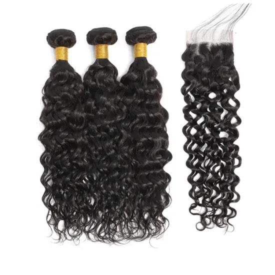 10A Grade Water Wave Brazilian Virgin Hair Extensions: 3 Bundles, 100% Unprocessed