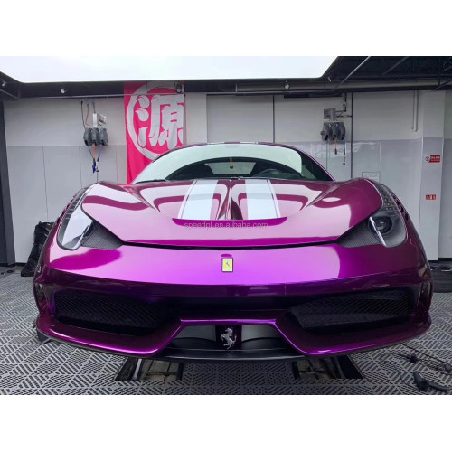 Glossy Metallic Purple Vinyl Car Wrap Air Channels