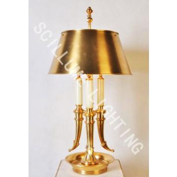 20634  hotel project  antique solid brass marble table lamp