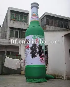 Striking inflatable advertising beer bottle model for commercial publicity exhibition