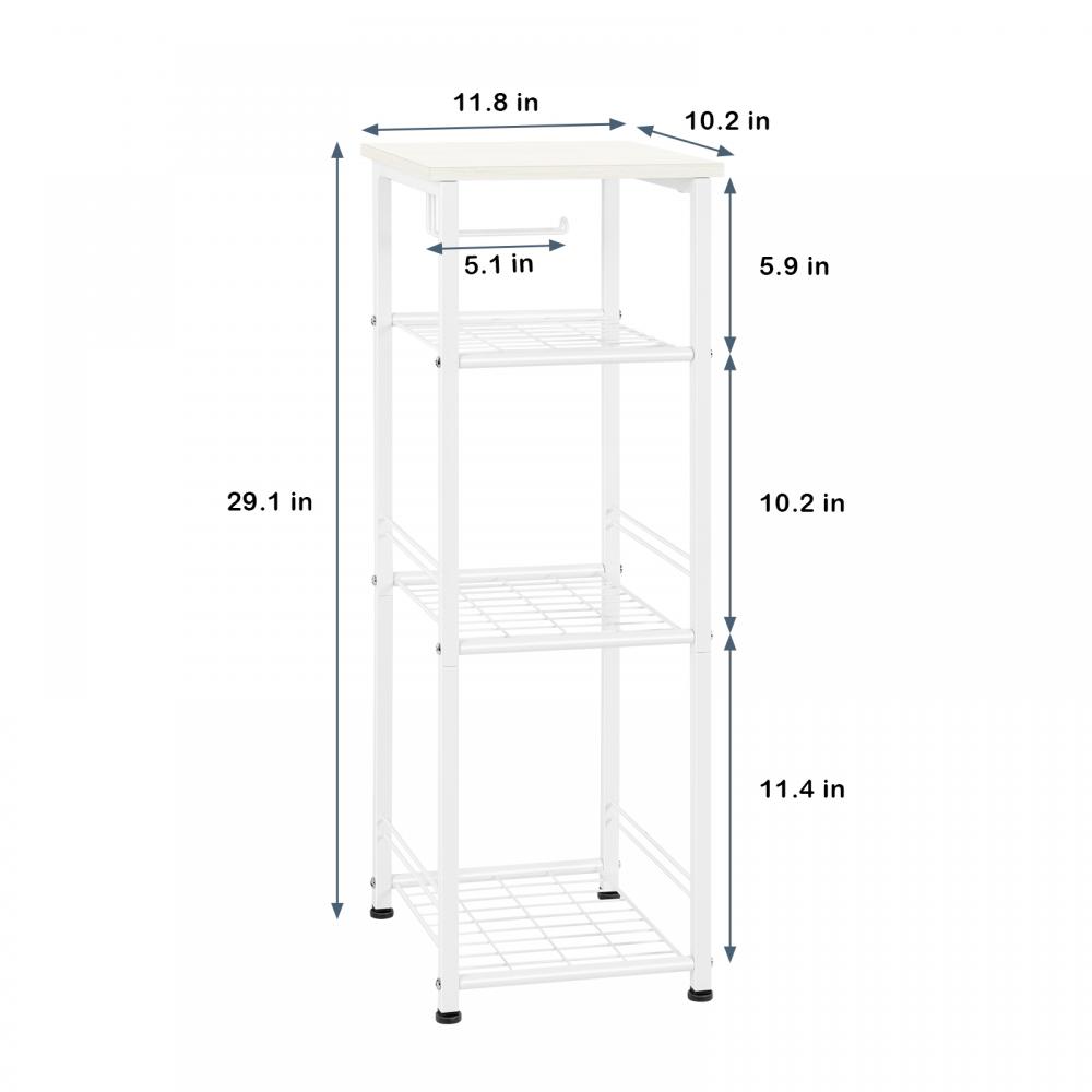 White Metal Storage Cart