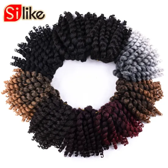 8inch Cheapest Jumpy Wand Curl Twist Jamaican Bounce Twist Braid Hair Extension 8inch ombre havana mambo twist crochet braids