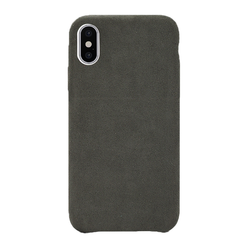 Capa de telefone em couro com logotipo em relevo para Iphone X